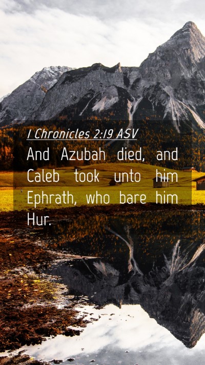 Picture 04 - 1 Chronicles 2:19 ASV Mobile Phone Wallpaper - And Azubah died, and Caleb took unto him Ephrath, - Mobile Bible Verse Wallpaper