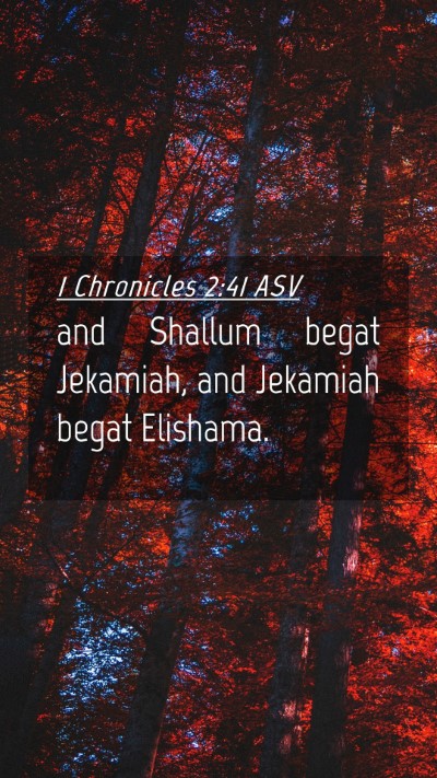 Picture 04 - 1 Chronicles 2:41 ASV Mobile Phone Wallpaper - and Shallum begat Jekamiah, and Jekamiah begat - Mobile Bible Verse Wallpaper
