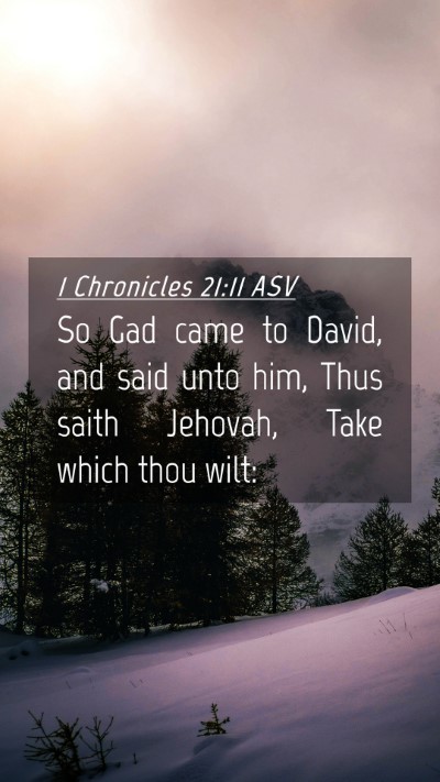 Picture 04 - 1 Chronicles 21:11 ASV Mobile Phone Wallpaper - So Gad came to David, and said unto him, Thus - Mobile Bible Verse Wallpaper