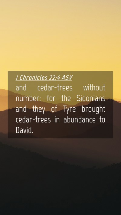 Picture 04 - 1 Chronicles 22:4 ASV Mobile Phone Wallpaper - and cedar-trees without number: for the Sidonians - Mobile Bible Verse Wallpaper