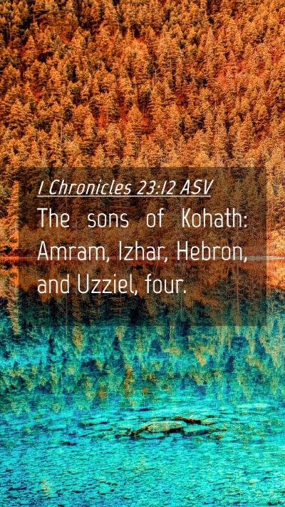 Picture 04 - 1 Chronicles 23:12 ASV Mobile Phone Wallpaper - The sons of Kohath: Amram, Izhar, Hebron, and - Mobile Bible Verse Wallpaper