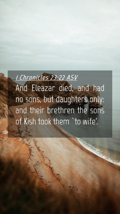 Picture 04 - 1 Chronicles 23:22 ASV Mobile Phone Wallpaper - And Eleazar died, and had no sons, but daughters - Mobile Bible Verse Wallpaper