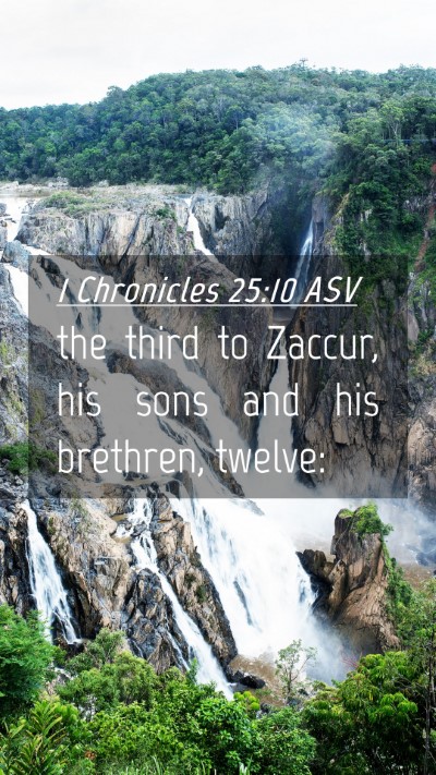 Picture 04 - 1 Chronicles 25:10 ASV Mobile Phone Wallpaper - the third to Zaccur, his sons and his brethren, - Mobile Bible Verse Wallpaper