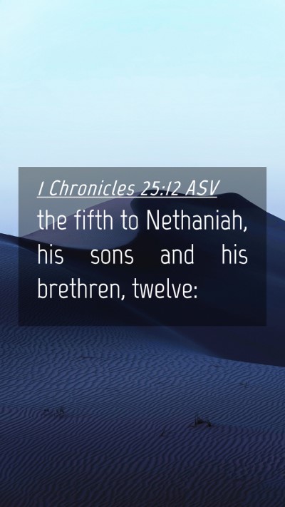Picture 04 - 1 Chronicles 25:12 ASV Mobile Phone Wallpaper - the fifth to Nethaniah, his sons and his - Mobile Bible Verse Wallpaper