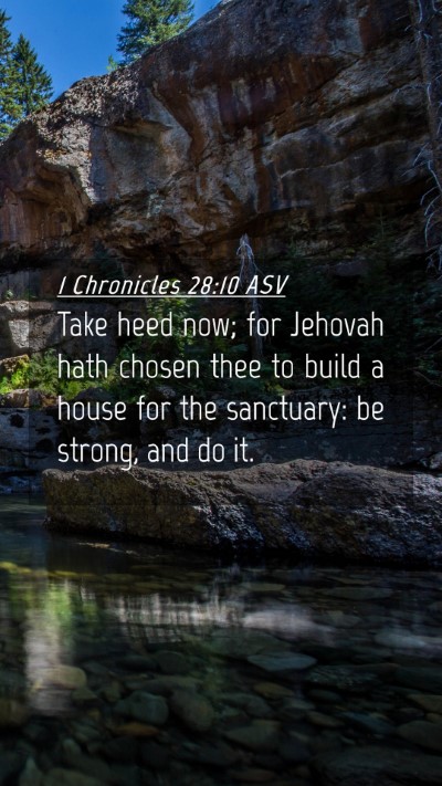 Picture 04 - 1 Chronicles 28:10 ASV Mobile Phone Wallpaper - Take heed now; for Jehovah hath chosen thee to - Mobile Bible Verse Wallpaper