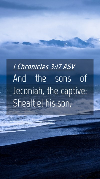 Picture 04 - 1 Chronicles 3:17 ASV Mobile Phone Wallpaper - And the sons of Jeconiah, the captive: Shealtiel - Mobile Bible Verse Wallpaper