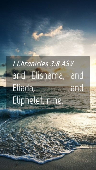 Picture 04 - 1 Chronicles 3:8 ASV Mobile Phone Wallpaper - and Elishama, and Eliada, and Eliphelet, - Mobile Bible Verse Wallpaper
