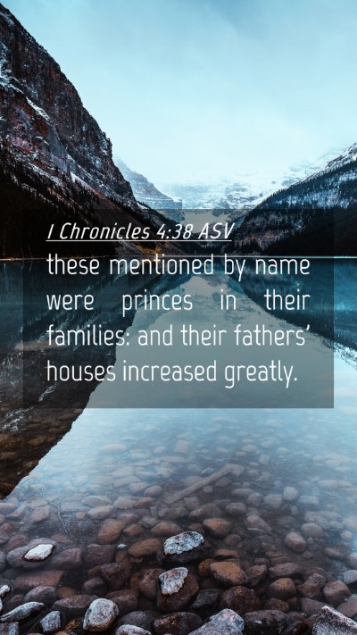 Picture 04 - 1 Chronicles 4:38 ASV Mobile Phone Wallpaper - these mentioned by name were princes in their - Mobile Bible Verse Wallpaper