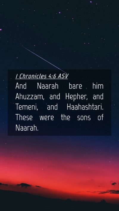 Picture 04 - 1 Chronicles 4:6 ASV Mobile Phone Wallpaper - And Naarah bare him Ahuzzam, and Hepher, and - Mobile Bible Verse Wallpaper