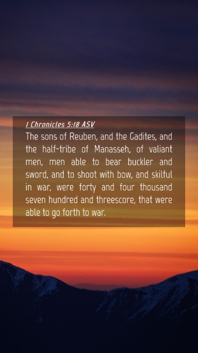 Picture 04 - 1 Chronicles 5:18 ASV Mobile Phone Wallpaper - The sons of Reuben, and the Gadites, and the - Mobile Bible Verse Wallpaper