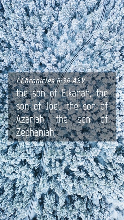 Picture 04 - 1 Chronicles 6:36 ASV Mobile Phone Wallpaper - the son of Elkanah, the son of Joel, the son of - Mobile Bible Verse Wallpaper