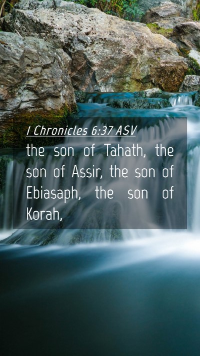 Picture 04 - 1 Chronicles 6:37 ASV Mobile Phone Wallpaper - the son of Tahath, the son of Assir, the son of - Mobile Bible Verse Wallpaper