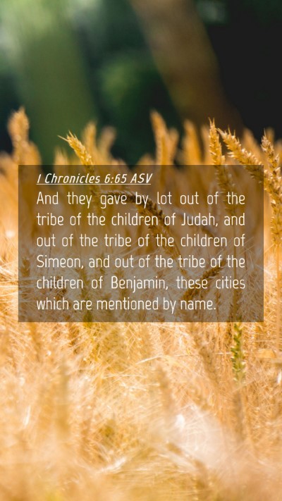 Picture 04 - 1 Chronicles 6:65 ASV Mobile Phone Wallpaper - And they gave by lot out of the tribe of the - Mobile Bible Verse Wallpaper