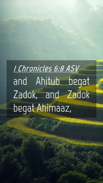 Picture 04 - 1 Chronicles 6:8 ASV Mobile Phone Wallpaper - and Ahitub begat Zadok, and Zadok begat - Mobile Bible Verse Wallpaper
