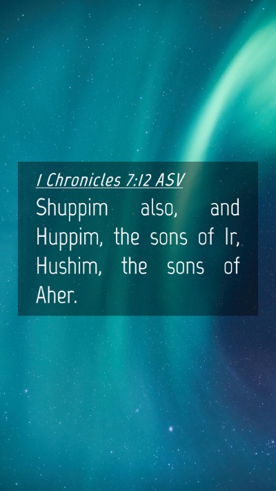 Picture 04 - 1 Chronicles 7:12 ASV Mobile Phone Wallpaper - Shuppim also, and Huppim, the sons of Ir, Hushim, - Mobile Bible Verse Wallpaper