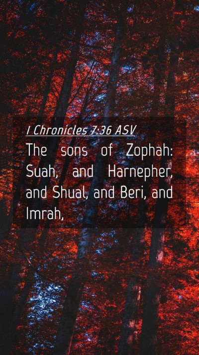 Picture 04 - 1 Chronicles 7:36 ASV Mobile Phone Wallpaper - The sons of Zophah: Suah, and Harnepher, and - Mobile Bible Verse Wallpaper
