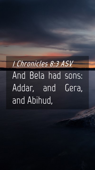 Picture 04 - 1 Chronicles 8:3 ASV Mobile Phone Wallpaper - And Bela had sons: Addar, and Gera, and - Mobile Bible Verse Wallpaper