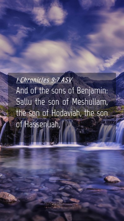 Picture 04 - 1 Chronicles 9:7 ASV Mobile Phone Wallpaper - And of the sons of Benjamin: Sallu the son of - Mobile Bible Verse Wallpaper