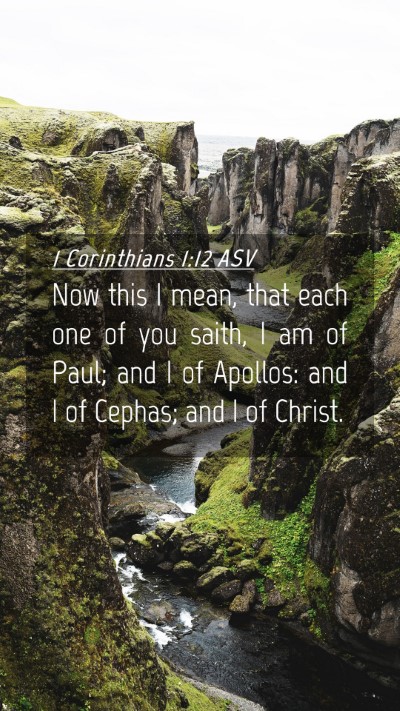Picture 04 - 1 Corinthians 1:12 ASV Mobile Phone Wallpaper - Now this I mean, that each one of you saith, I am - Mobile Bible Verse Wallpaper