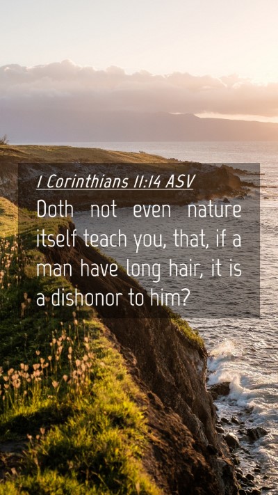 Picture 04 - 1 Corinthians 11:14 ASV Mobile Phone Wallpaper - Doth not even nature itself teach you, that, if a - Mobile Bible Verse Wallpaper