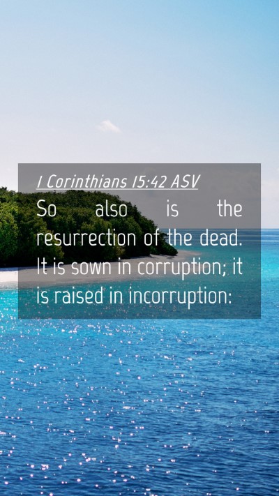 Picture 04 - 1 Corinthians 15:42 ASV Mobile Phone Wallpaper - So also is the resurrection of the dead. It is - Mobile Bible Verse Wallpaper