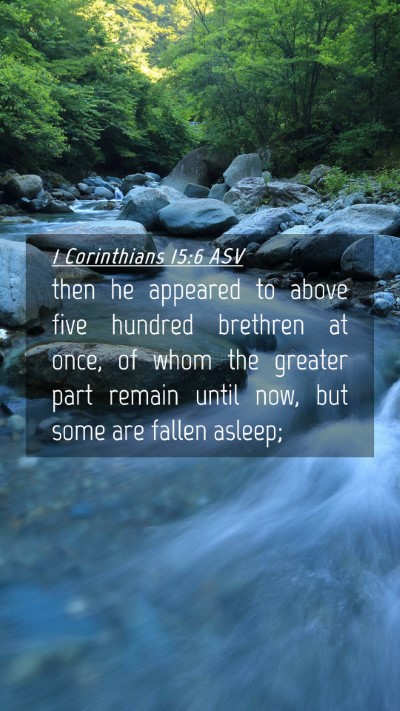 Picture 04 - 1 Corinthians 15:6 ASV Mobile Phone Wallpaper - then he appeared to above five hundred brethren - Mobile Bible Verse Wallpaper