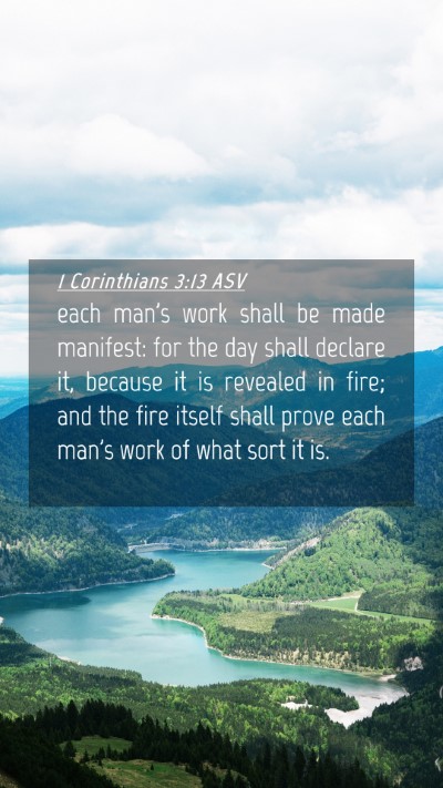 Picture 04 - 1 Corinthians 3:13 ASV Mobile Phone Wallpaper - each man's work shall be made manifest: for the - Mobile Bible Verse Wallpaper