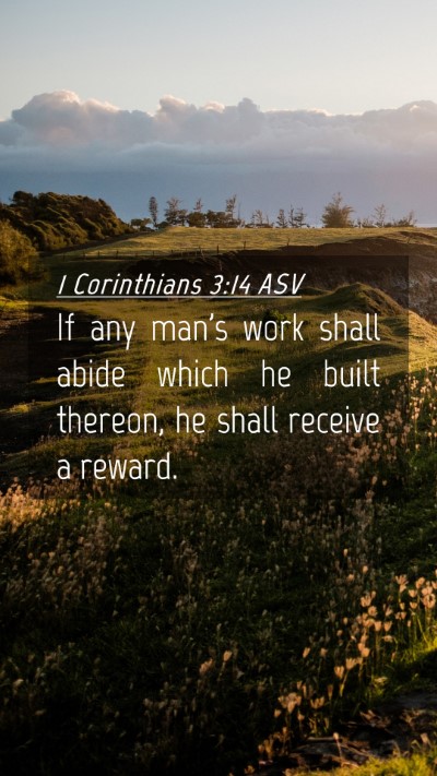 Picture 04 - 1 Corinthians 3:14 ASV Mobile Phone Wallpaper - If any man's work shall abide which he built - Mobile Bible Verse Wallpaper