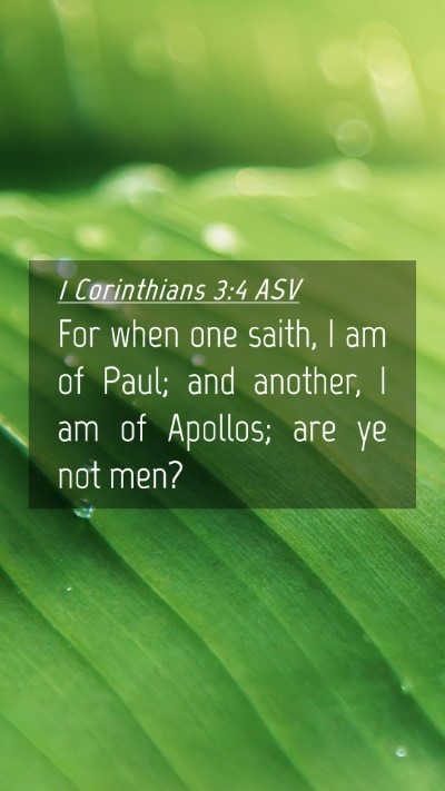 Picture 04 - 1 Corinthians 3:4 ASV Mobile Phone Wallpaper - For when one saith, I am of Paul; and another, I - Mobile Bible Verse Wallpaper