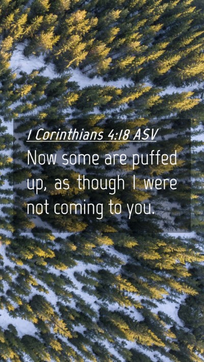 Picture 04 - 1 Corinthians 4:18 ASV Mobile Phone Wallpaper - Now some are puffed up, as though I were not - Mobile Bible Verse Wallpaper