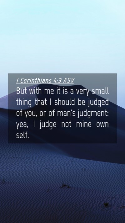 Picture 04 - 1 Corinthians 4:3 ASV Mobile Phone Wallpaper - But with me it is a very small thing that I - Mobile Bible Verse Wallpaper