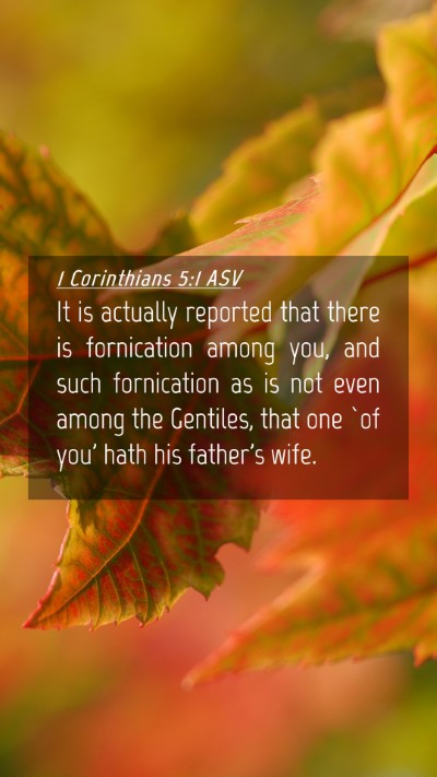 Picture 04 - 1 Corinthians 5:1 ASV Mobile Phone Wallpaper - It is actually reported that there is fornication - Mobile Bible Verse Wallpaper