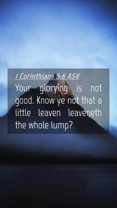 Picture 04 - 1 Corinthians 5:6 ASV Mobile Phone Wallpaper - Your glorying is not good. Know ye not that a - Mobile Bible Verse Wallpaper