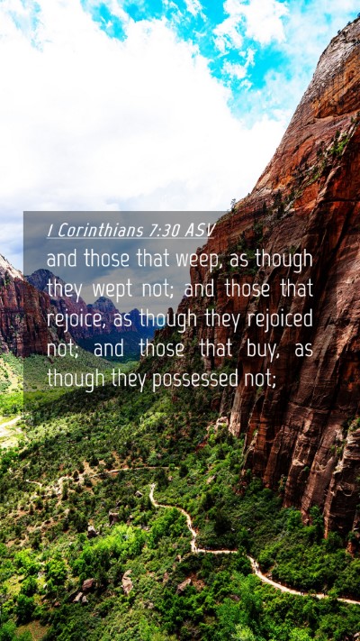 Picture 04 - 1 Corinthians 7:30 ASV Mobile Phone Wallpaper - and those that weep, as though they wept not; and - Mobile Bible Verse Wallpaper