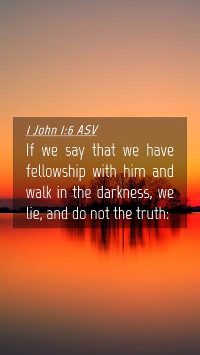 Picture 04 - 1 John 1:6 ASV Mobile Phone Wallpaper - If we say that we have fellowship with him and - Mobile Bible Verse Wallpaper