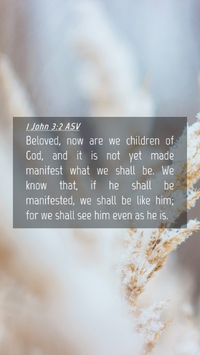 Picture 04 - 1 John 3:2 ASV Mobile Phone Wallpaper - Beloved, now are we children of God, and it is - Mobile Bible Verse Wallpaper
