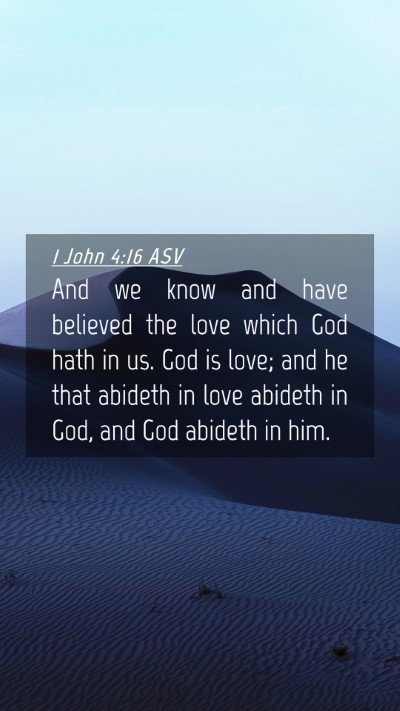 Picture 04 - 1 John 4:16 ASV Mobile Phone Wallpaper - And we know and have believed the love which God - Mobile Bible Verse Wallpaper