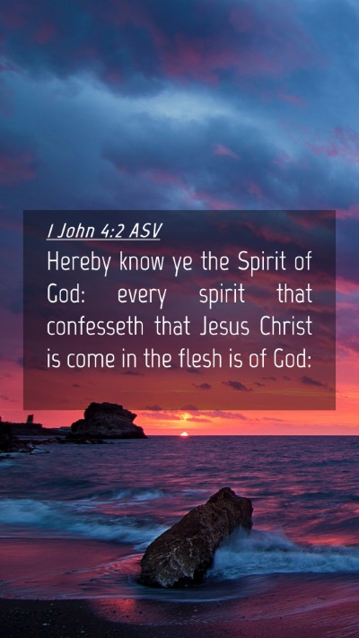 Picture 04 - 1 John 4:2 ASV Mobile Phone Wallpaper - Hereby know ye the Spirit of God: every spirit - Mobile Bible Verse Wallpaper