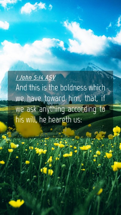 Picture 04 - 1 John 5:14 ASV Mobile Phone Wallpaper - And this is the boldness which we have toward - Mobile Bible Verse Wallpaper