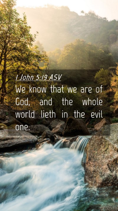 Picture 04 - 1 John 5:19 ASV Mobile Phone Wallpaper - We know that we are of God, and the whole world - Mobile Bible Verse Wallpaper