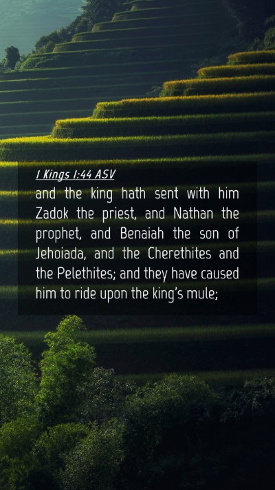 Picture 04 - 1 Kings 1:44 ASV Mobile Phone Wallpaper - and the king hath sent with him Zadok the priest, - Mobile Bible Verse Wallpaper