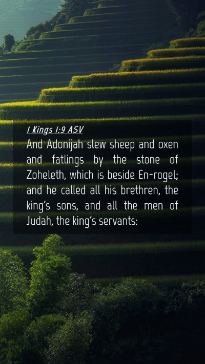 Picture 04 - 1 Kings 1:9 ASV Mobile Phone Wallpaper - And Adonijah slew sheep and oxen and fatlings by - Mobile Bible Verse Wallpaper