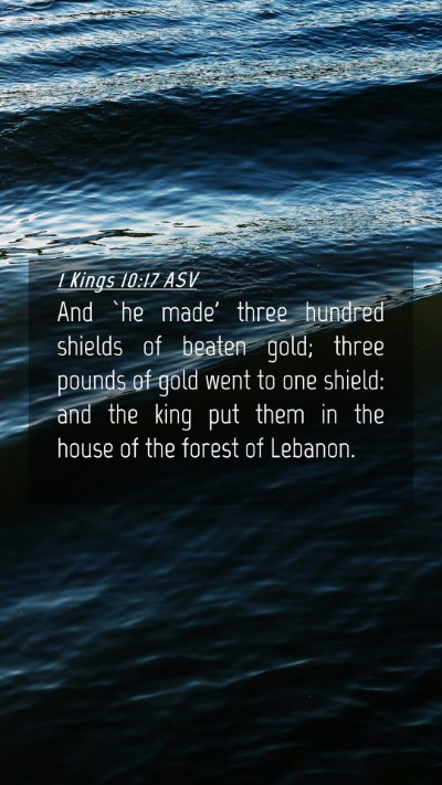 Picture 04 - 1 Kings 10:17 ASV Mobile Phone Wallpaper - And `he made' three hundred shields of beaten - Mobile Bible Verse Wallpaper