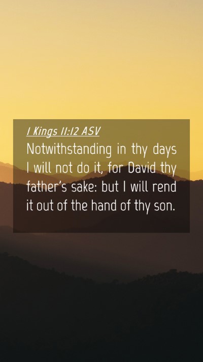 Picture 04 - 1 Kings 11:12 ASV Mobile Phone Wallpaper - Notwithstanding in thy days I will not do it, for - Mobile Bible Verse Wallpaper