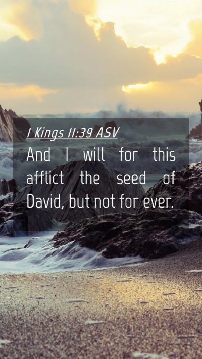 Picture 04 - 1 Kings 11:39 ASV Mobile Phone Wallpaper - And I will for this afflict the seed of David, - Mobile Bible Verse Wallpaper