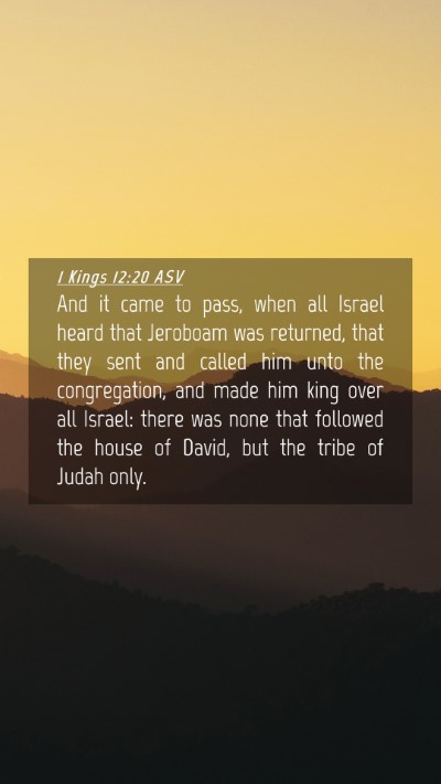Picture 04 - 1 Kings 12:20 ASV Mobile Phone Wallpaper - And it came to pass, when all Israel heard that - Mobile Bible Verse Wallpaper