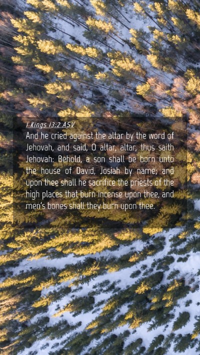 Picture 04 - 1 Kings 13:2 ASV Mobile Phone Wallpaper - And he cried against the altar by the word of - Mobile Bible Verse Wallpaper