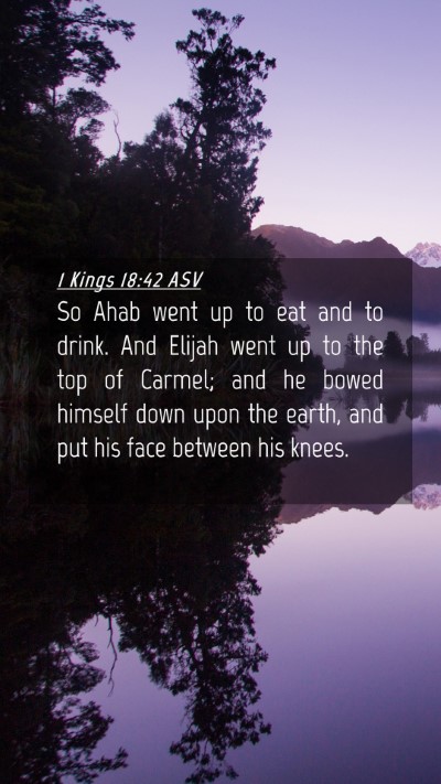 Picture 04 - 1 Kings 18:42 ASV Mobile Phone Wallpaper - So Ahab went up to eat and to drink. And Elijah - Mobile Bible Verse Wallpaper