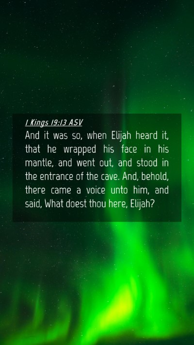 Picture 04 - 1 Kings 19:13 ASV Mobile Phone Wallpaper - And it was so, when Elijah heard it, that he - Mobile Bible Verse Wallpaper