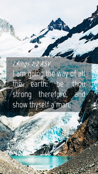 Picture 04 - 1 Kings 2:2 ASV Mobile Phone Wallpaper - I am going the way of all the earth: be thou - Mobile Bible Verse Wallpaper